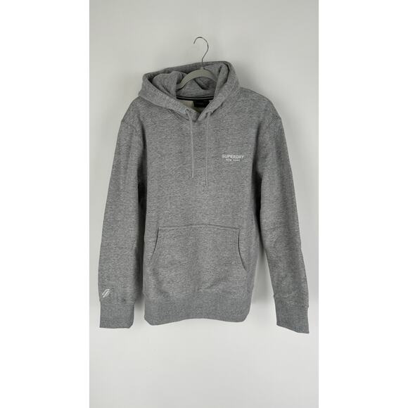 Superdry Luxury Sport Loose Hoodie Pullover Mens Large Athletic Grey Marl New - Picture 1 of 10